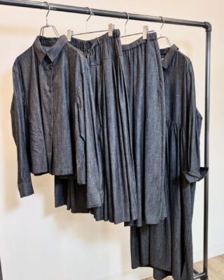 denier　デニール　ブラウス denier ラッフルトップ GrayGingham デニール ギャザーブラウス